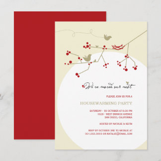 Invitation Famille d'oiseaux Nous avons déménagé Fête de pend