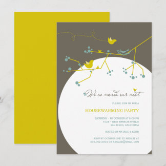 Invitation Famille d'oiseaux Nous avons déménagé Fête de pend