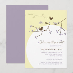 Invitation Famille d'oiseaux Nous avons déménagé la fête de r