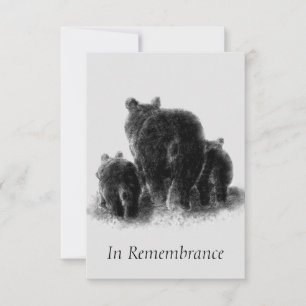 Invitation Famille d'ours d'ours d'animal Memorial personnali