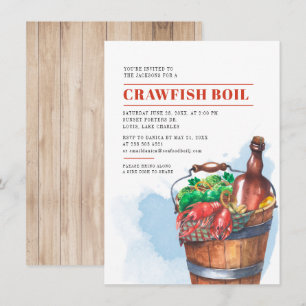 Invitation Famille Été Crawfish Seafood Boisson Party
