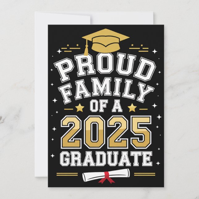 Invitation Famille fière d'une promotion de diplômé 2025 (Devant)