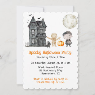 Invitation Famille Hantée House Maman Et Amis Fête D'Hallowee