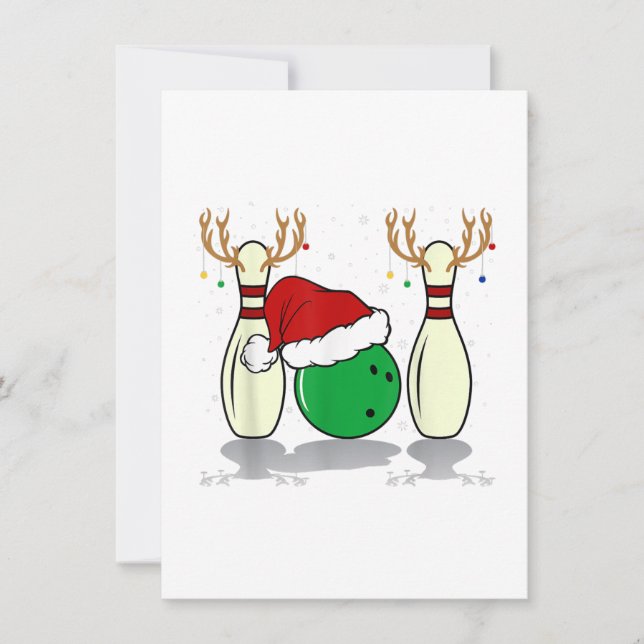 Invitation famille Noël bowling santa xmas (Devant)