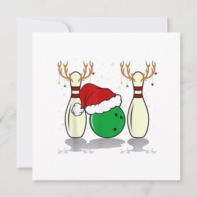 Invitation famille Noël bowling santa xmas (Devant)