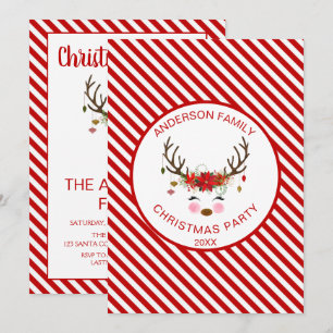 Invitation Famille Reinder - Fête de Noël d'entreprise