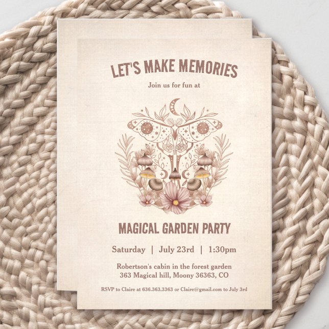 Invitation Famille Réunion Anniversaire Magique Céleste (Family Reunion Birthday Magical Celestial Party Invitation)