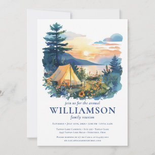 Invitation Famille Réunion aquarelle extérieur Campement Forê