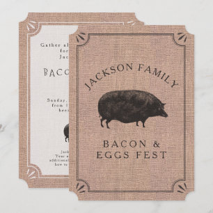 Invitation Famille Réunion Brunch Rustique Ferme Vintage Coch