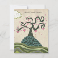 Famille Réunion Coeur Arbre Moderne Vecteur Invita