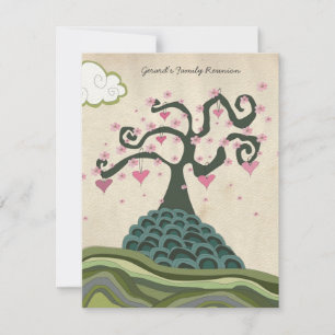 Invitation Famille Réunion Coeur Arbre Moderne Vecteur Invita