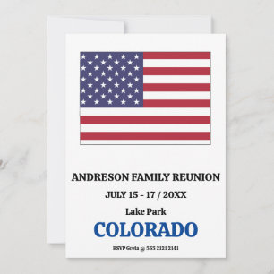 Invitation Famille Réunion 🎉 COLORADO State Map USA