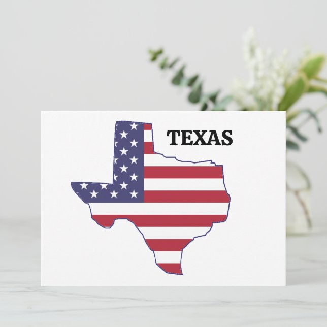 Invitation Famille Réunion 🎉 Texas State Map USA Drapeau (Debout devant)