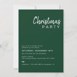 Invitation Famille verte minimaliste Fête de Noël d'entrepris
