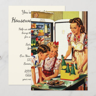 Invitation Famille vintage dans la cuisine