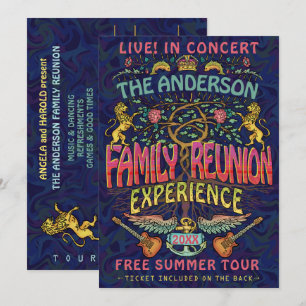 Invitation Family Reunion Band Retro les années 70 Concert Th