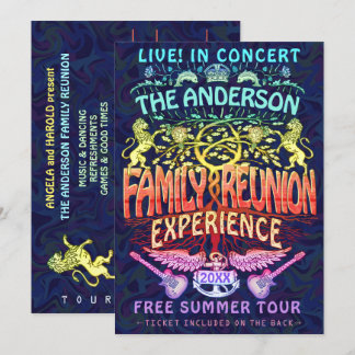 Invitation Family Reunion Band Retro les années 70 Concert Ti