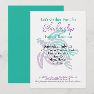 Invitation Family Reunion Tribal Art Turtle Événement d'une j