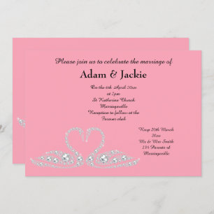 INVITATION FAMINGO ROSE SWAN ÉLÉGANT MARIAGE