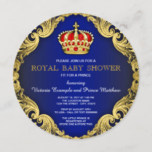 Invitation Fancy Baby shower Royal Blue