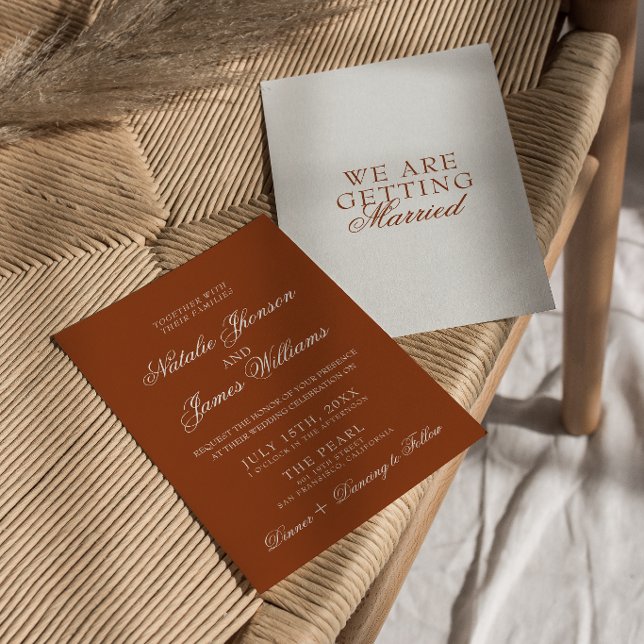 Invitation Fancy Burnt Orange Boho Chic Terracotta Wedding (Créateur téléchargé)