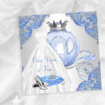 Invitation Fancy Cinderella Princess<br><div class="desc">Cendrillon invitation fête d'anniversaire avec belle robe, chaussures talons hauts et tiara avec un chariot princesse sur un arrière - plan tourbillon bleu clair et argent. Cette belle fille n'importe quel numéro Cendrillon une fois sur une invitation de fête d'anniversaire princesse est facilement customisé pour votre événement en ajoutant simplement...</div>