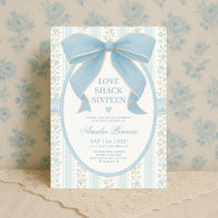 Fancy Coquette Sweet 16 Blue Bow Anniversaire