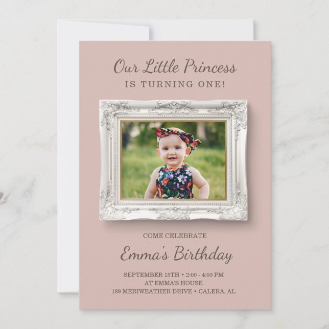 Invitation Fancy Frame Premier anniversaire (Devant)