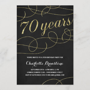 Invitation Fancy Gold 70th Birthday Party