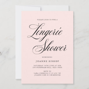 Invitation Fancy Lingerie Fête des mariées Blush & Black