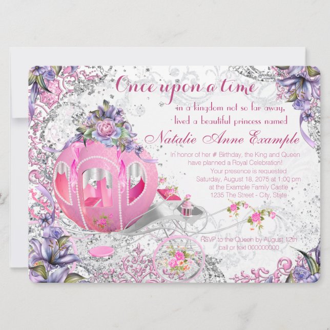 Invitation Fancy Once upon a Time Fairy Tale Anniversaire (Devant)