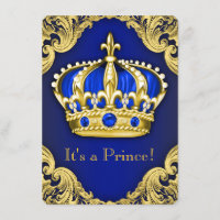 Fancy Prince Baby Shower Bleu