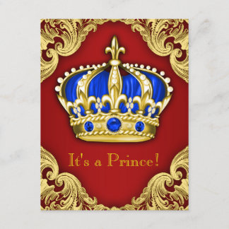 Invitation Fancy Prince Baby Shower Rouge