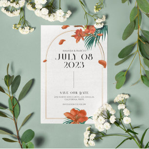 Invitation Fancy Tropical Flowers Mariage - Enregistrer La Da