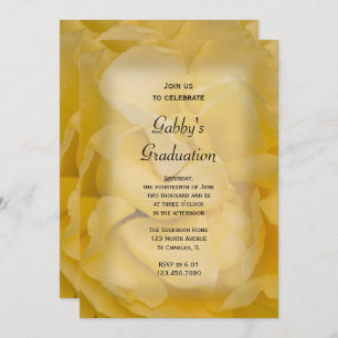 Invitation Fancy Yellow Rose Graduation Party