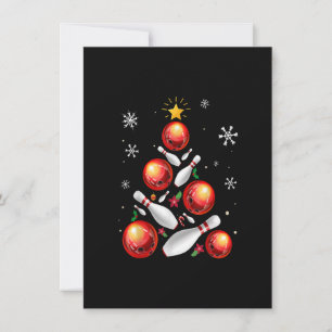 Invitation Fantaisie bowling sapin lumières Noël