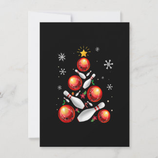 Invitation Fantaisie bowling sapin lumières Noël