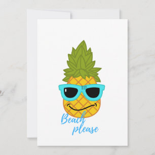 Invitation Fantaisie D'Ananas Avec Lunettes De Soleil Été