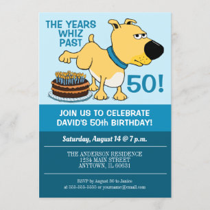 Invitation Fantaisie de chien sur le gâteau fête d'anniversai
