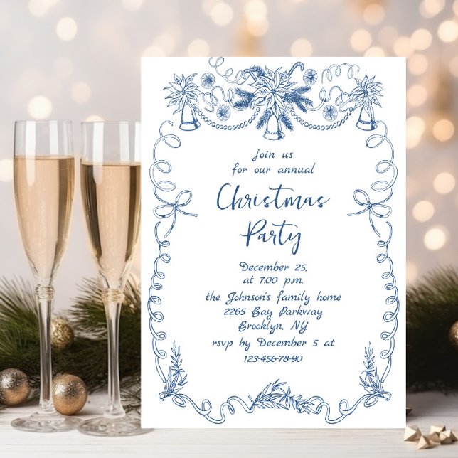 Invitation Fantaisie Main dessinée Whimsical Noël Fête (Créateur téléchargé)