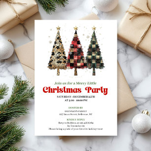 Invitation fantaisiste de sapin de Noël à carreaux