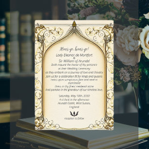 Invitation Fantasie de la Renaissance Médiévale Parchemin Arq