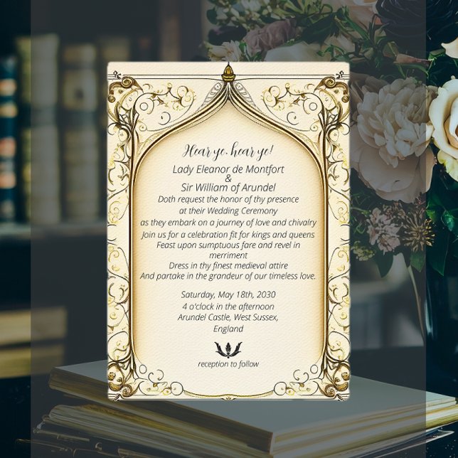 Invitation Fantasie de la Renaissance Médiévale Parchemin Arq (Medieval Renaissance Fantasy Arched Parchment Invitation)