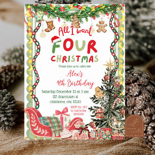 Invitation Fantasque Caprice Tout ce que je veux QUATRE Noël