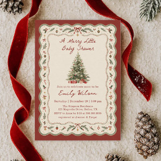 Invitation Fantasque Une joyeuse petite Baby Shower de Noël