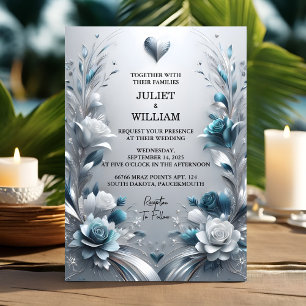 Invitation Fantastique en métal brillant haut de gamme Mariag