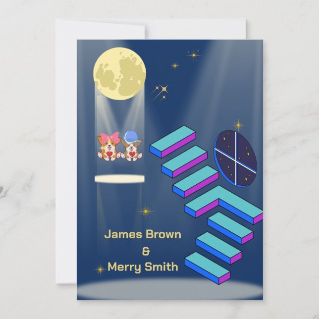 Invitation Fantastique escaliers Moon Mariage (Devant)