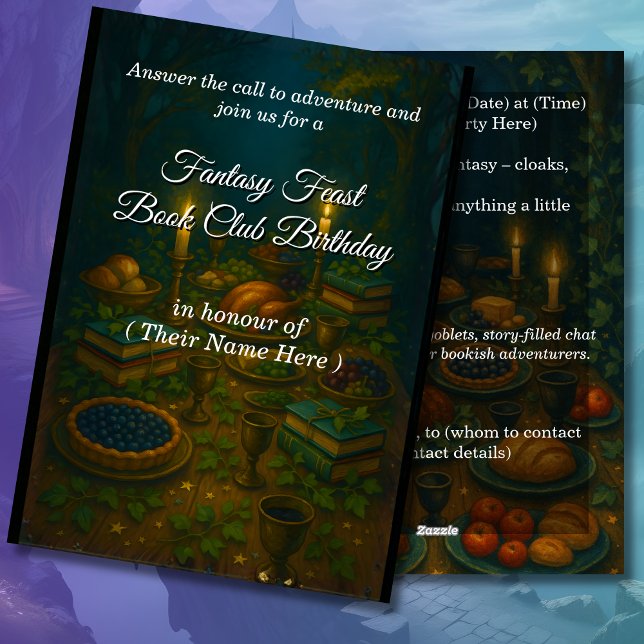 Invitation Fantasy Feast Book Club Birthday Party (Créateur téléchargé)