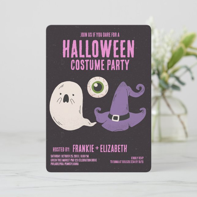 Invitation Fantôme Avec Sorcière Halloween Costume Party (Créateur téléchargé)