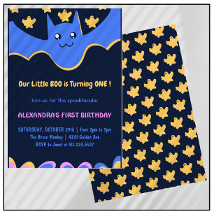 Invitation Fantôme Bateau volant Petit bosse Halloween 1er an